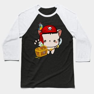 Funny tabby cat is a pirate Baseball T-Shirt